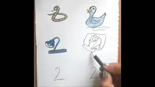 Drawing With Number 2 \ Easy Pencil Drawing for Beginners #shorts