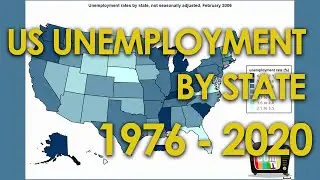 US Unemployment Rates by State From 1976-2020 Animated Map Graph | NO ADS