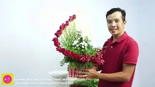Modern Flower Arrangement With Rose ,Orchid,Calimero Flower|Ep 160