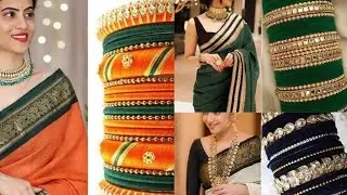 Latest saree design and matching bangles/ stylish bangles design 2021
