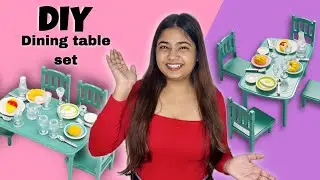 Cutest real Dining table set DIY | Miniature crafts 