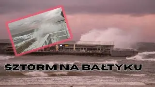 Sztorm na Bałtyku - widok z molo w Kołobrzegu