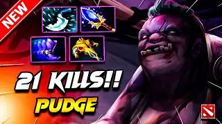 Dota 2 PUDGE Gameplay | 21 Kill PUDGE DOTA 2 Gameplay | Pudge Carry Build Pro Gameplay Guide 7.39