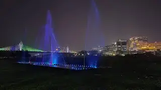 Durgam Cheruvu Musical fountain light Show | Hyderabad Night Vibes ✨️🎵