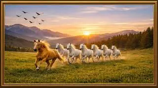 Seven Horses, One Destiny | Majestic Sunrise Run (4K HDR) | Seven Horses Galloping Through Morning