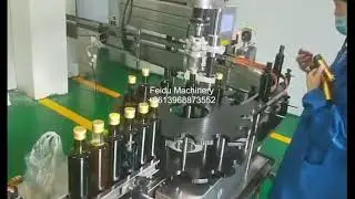 Automatic filling machine and capping machine production and packing linkage line