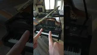 Playing Chopsticks on the smallest piano!