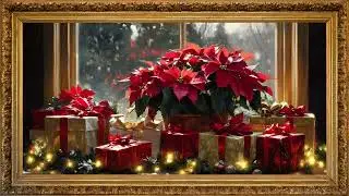 Christmas flowers: Poinsettia live wallpaper for tv | New Year frame tv art loop | Holiday music