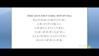 Tonic Solfa of it is well with my soul