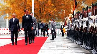 The impressive arrival of NATO chief Rutte in Berlin to meet German Chancellor Olaf Scholz