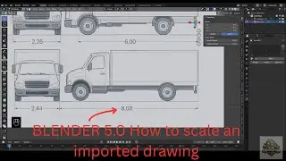 Blender 5.0 - Scaling an imported drawing with a vert