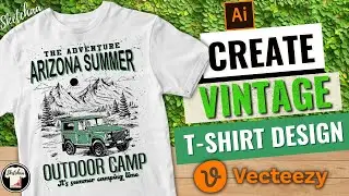 How to make vintage t shirt design |  T shirt design in Illustrator | Vecteezy