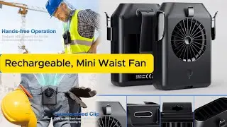 Portable Fan 10000mAh Rechargeable, Mini Waist Fan With Max 24H Working Time