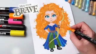How to draw Merida from Brave Disney Pixar