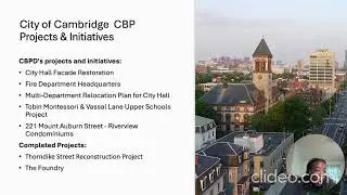 Capital Improvements, The City of Cambridge