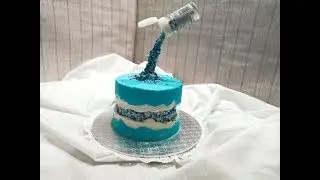 Gravity defying sprinkle fault line cake - Sugarpot Delights