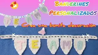guía tejida con nombre banderines tejidos con nombre