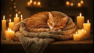Peaceful Sleeping Cat in Candlelight 🕯️🐱 | Cozy & Healing ASMR