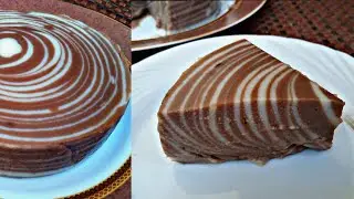 Zebra bread pudding || Easy chocolate zebra bread pudding || Eggless & without oven