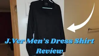 J.VER Men's Dress Shirts Solid Long Sleeve Stretch Wrinkle-Free Formal Shirt