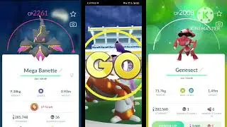 i caught an mega banette and shiny genesect ✨😱 with shiny sableye ✨
