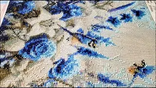Diamond Art Blue Birds and Flowers Design (Day 3)