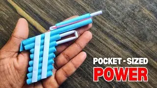 Pocket - Sized Power Paper Gun || How to Make Mini Size Paper Gun That Really Shoots || Robo Crafts 