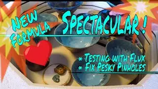 &hearts; 'Spectacular'&reg; clay -Testing Trinity's new formula, glazing with wax resist, flux +pinhole remedy.