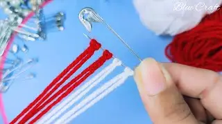 Amazing Hand Embroidery Flower Design Trick With Safety Pin | Amazing Hand Embroidery Ideas