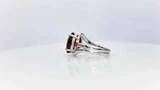 Garnet ring - Rose and white