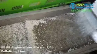 Plastic film bag granulating recycling machine line