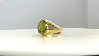 Мужское кольцо Ando с драгоценными камнями 2023-094, кольцо-печатка, овальный перидот, зелёный полудрагоценный камень, ювелирное изделие на заказ