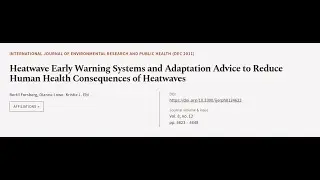 Heatwave Early Warning Systems and Adaptation Advice to Reduce Human Health Consequen... | RTCL.TV