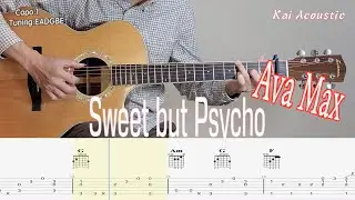 Sweet but Psycho(Ava Max) | Fingerstyle Guitar Tutorial TAB & Chords & Lyrics