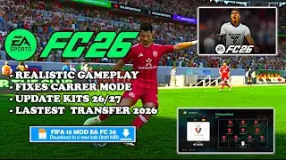NEW‼️ EA SPORTS FC26 MOD FIFA 16 MOBILE FIFA 16 MOD FC26 APK+OBB+DATA MEDIAFIRE REALISTIC COMMENTARY