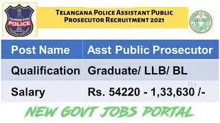 Telangana Police Assistant Public Prosecutor Online Form 2021