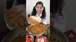 Lunch Thali Eating🍱 Soya Masala & Salad #shorts #funny #comedy #minkutinku #lunch #food