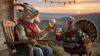 Rocky the mountain goat telling jokes with his best friend Gobbles