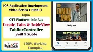 How to use UITabBarController and UITableView in iOS App | Hindi | Tabs with Tab Bar Controller iOS