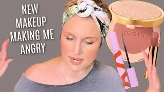 TRYING NEW MAKEUP | GUCCI | TOWER 28 | MERIT | KAJA