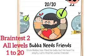 Braintest 2  Bubba needs friends All levels 1 to 20 | #games  #braintest2  #gameplay