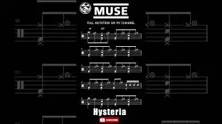 Muse Hysteria #drumtabs #rockdrum