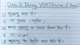 12th Biology Practical Viva Question | शुक्राणु पर आधारित मौखिक प्रश्न |Structure of sperm viva 2026