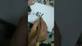 Nisha name's Calligraphy video #shorts #Calligraphy #NameArt #English handwriting