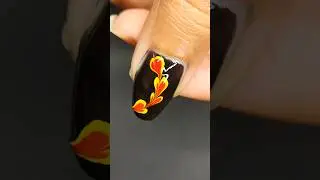 No Tools Beginners Nail Art 💅😍🧡 #blacknailart #nailart #notools #naildecoration #ytshorts #viral