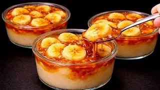 ТОЛЬКО МОЛОКО И БАНАН! Самый вкусный итальянский десерт за 5 минут! Выпечка не требуется! Обманывать
