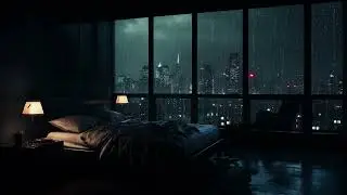 Rain on Open Window at Night | Soothing Sleep, Concentration, and Stress-Free Ambience