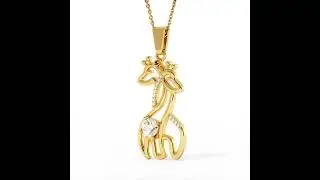 Giraffe Necklace Gold 1