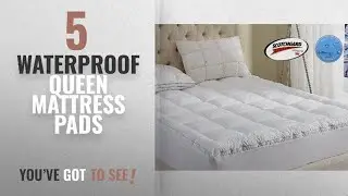 Top 10 Waterproof Queen Mattress Pads [2018]: Mattress Pad Queen Size 400TC Cotton Top 3M Water