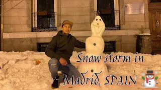 Snowfall in Madrid, Spain 2021 🇪🇸